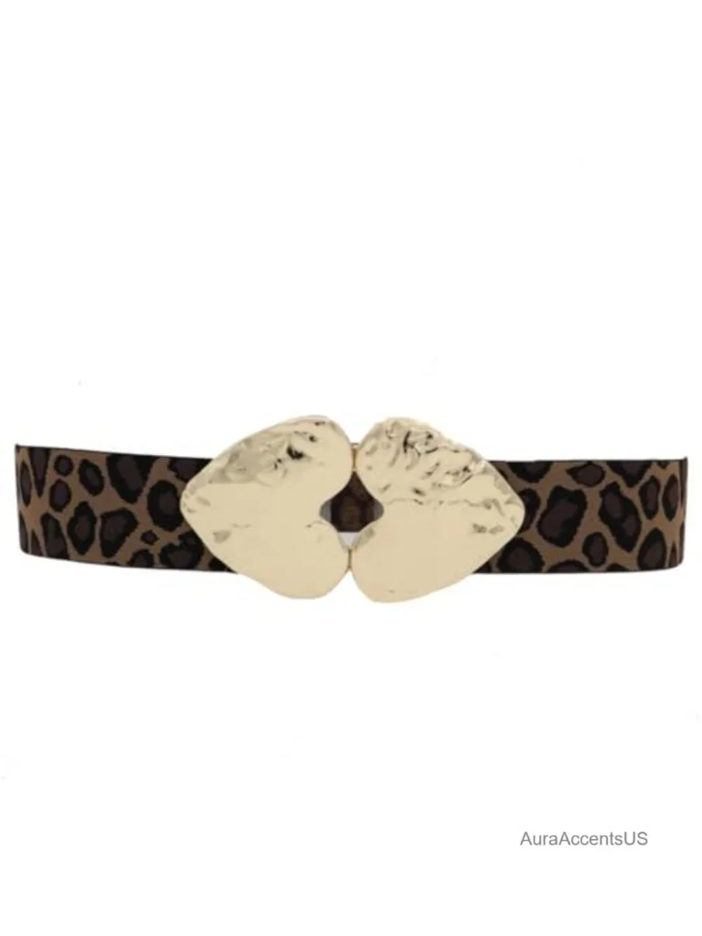 Wide Elastic Belts for Women Vintage Stretch Cinch Belt with Heart-Shaped Buckle